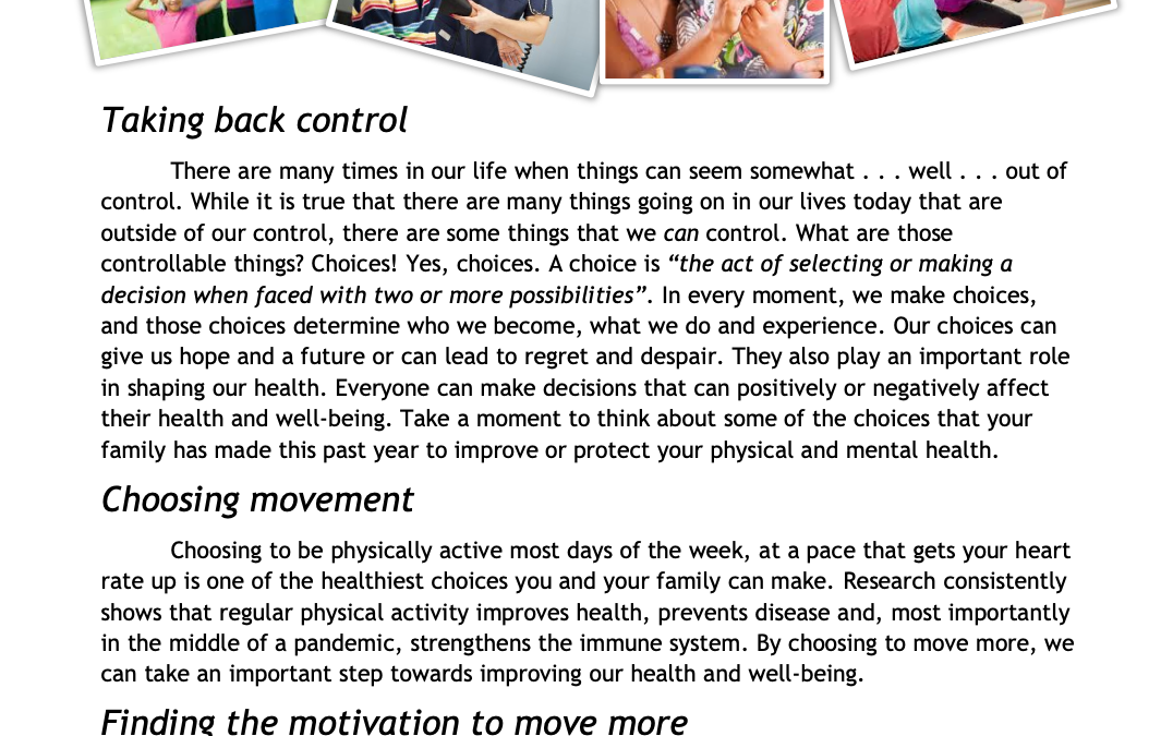 Health Choices: Taking back control of your health and life